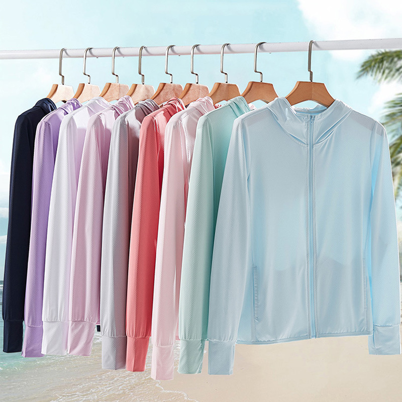 U family's same outdoor couple sun protection clothing for men and women, anti-UV ice silk knitted, breathable, printable LOGO