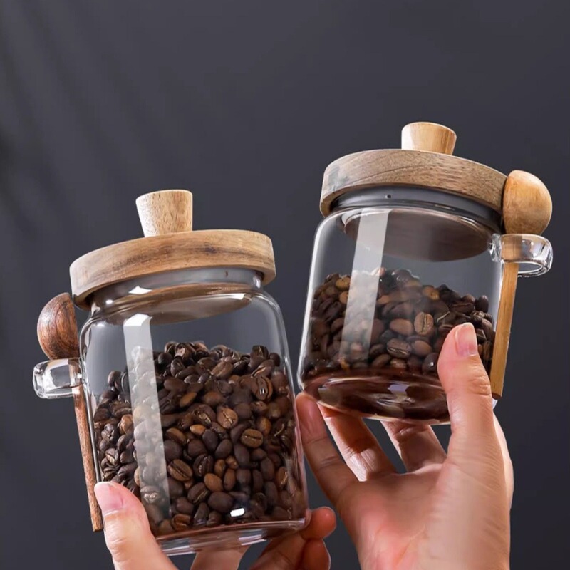卸売大容量透明ガラス密封缶コーヒー防湿防湿収納缶家庭用キッチン雑穀貯蔵タンク|undefined