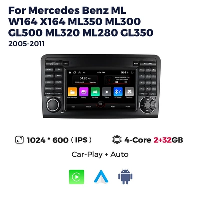Cross-border wholesale For Mercedes Benz ML W164 X164 7 inch non-disc Android navigator purchasing (DVD Navigation) - 8227l-quad-core-wifi-version-232-carplay