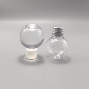 in stock 30ml round ball bulb bottle spherical spray bottle with aluminum cap qiuqiu cap screw cap transparent pet plastic bottle