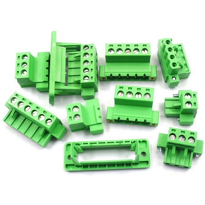 Through-wall solderless fixed panel 15EDGWC-3.81mm with flange 2EDGWC plug-in terminal block
