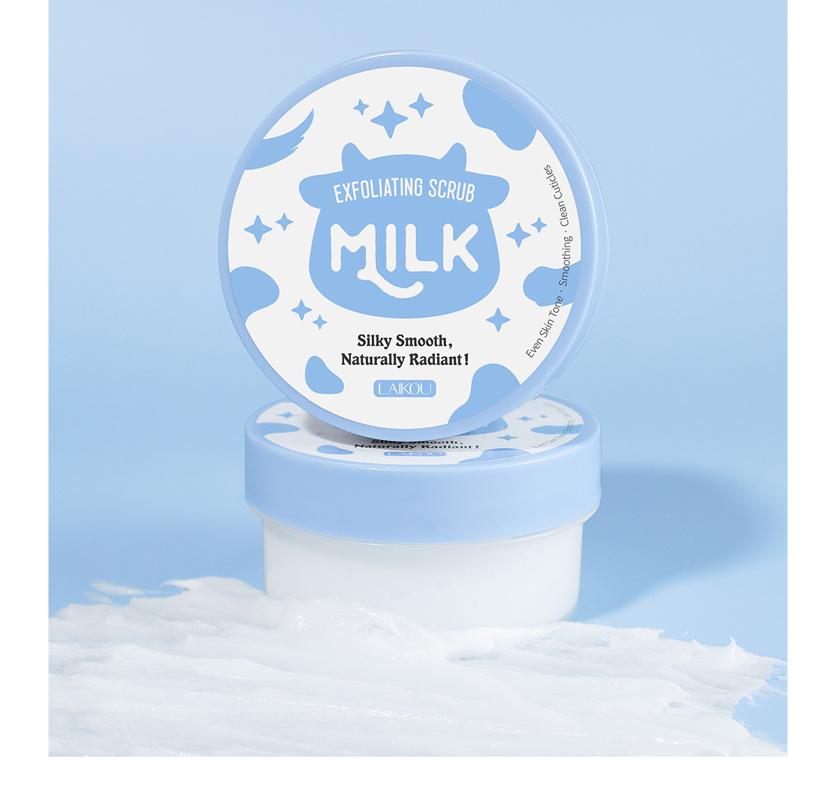 Manufacturer's in-stock cross-border LAIKOU milk Scrub 90g brightening skin tone, hydrating and moisturizing undefined