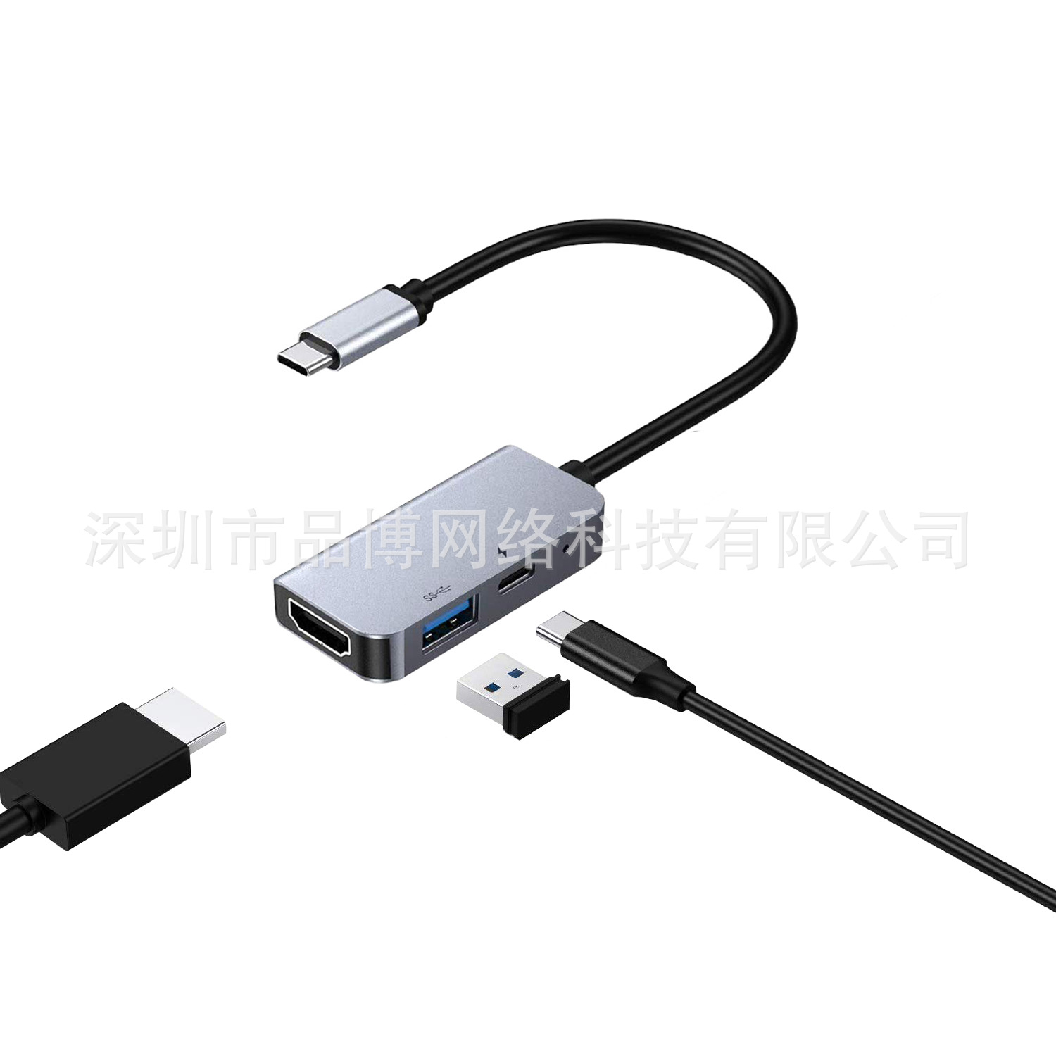 Estación de acoplamiento transfronteriza tipo c hubUSB3.0 hub HDMI proyector de pantalla 4k de alta definición PD100W