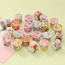 卡通猫咪泡面桶 微缩场景娃娃屋超市模型树脂摆件儿童过家家玩具