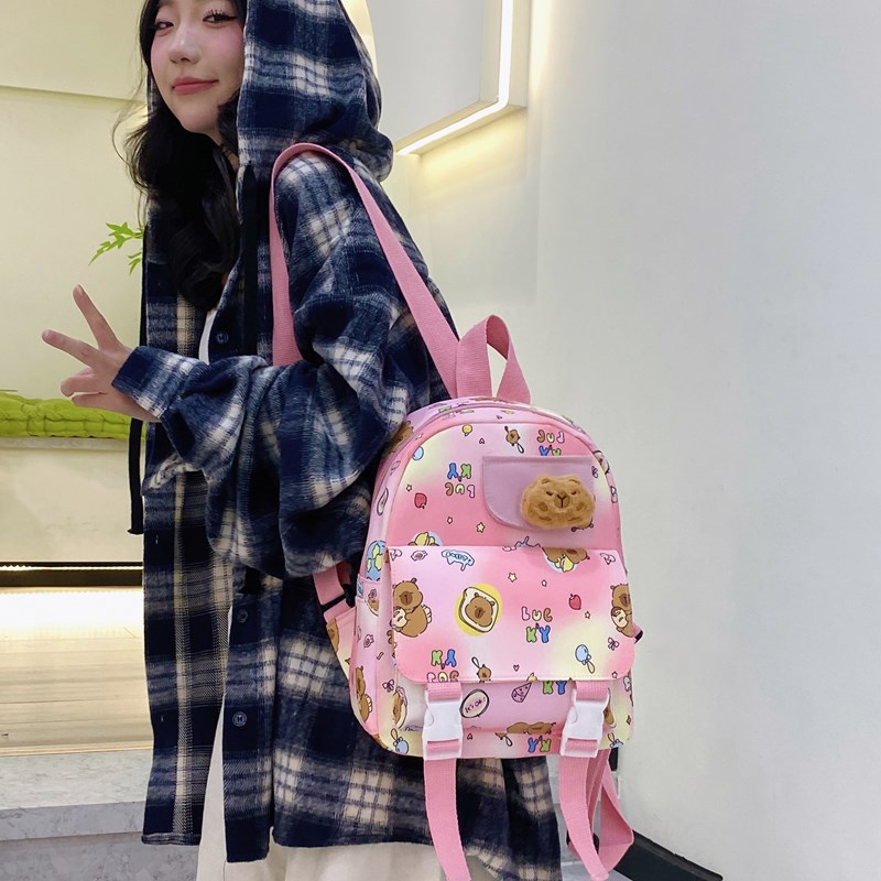 Capibala lindas mochilas para niños y niñas mochilas para estudiantes de jardín de infantes 2025 nueva impresión mochila infantil