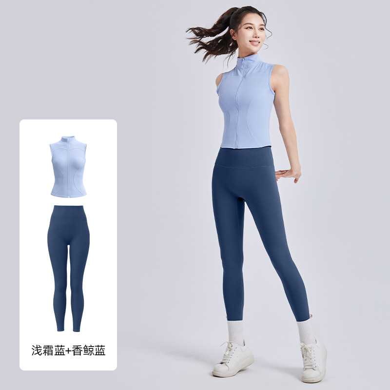 Juyi Tang nuevo cuello vertical sin mangas cuerpo ajustado, delgado transpirable, adelgazamiento, ejercicio, ejercicio, fitness, yoga