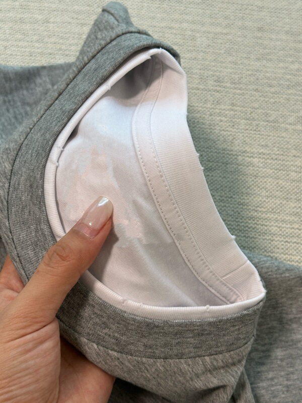 090505 秋季新款女士圆领假两件T恤纯棉慵懒随性女装上衣长袖|undefined