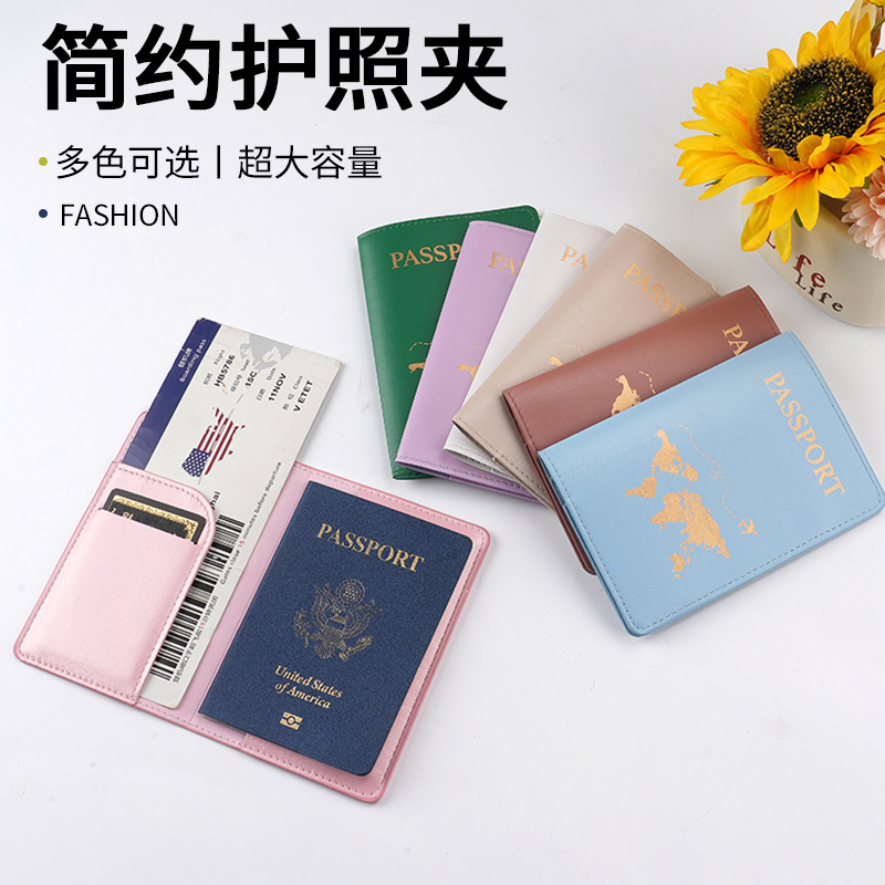 Clip de pasaporte de cuero transfronterizo pareja nuevo regalo de boda bolsa de documentos de viaje bolsa de pasaporte PU