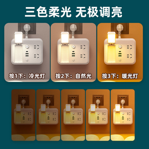 Home High Power USB Multi-Function Power Strip with Night Light Converter Socket Phone Wireless Charging Cord Organizer