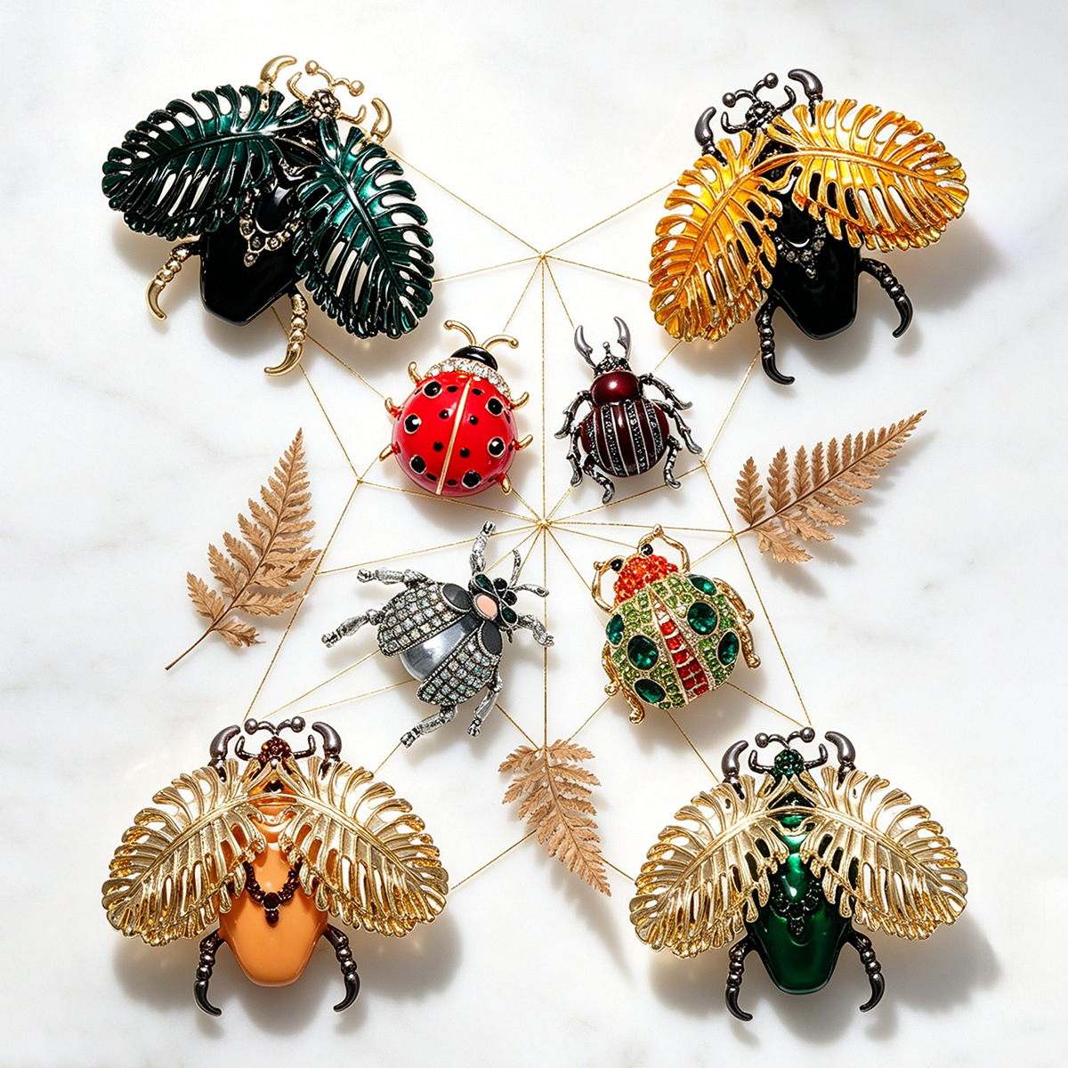 Fashionable Enamel Insect Brooch, Cute Ladybug, Vintage Rhinestone Beetle Pin, Creative Clothing Collar Accessory