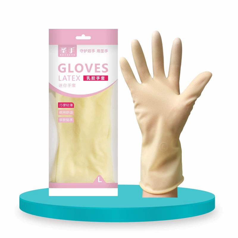 粤龙 Extended latex gloves for household kitchen dishwashing rubber durable thickened laundry labor protection industrial gloves wholesale