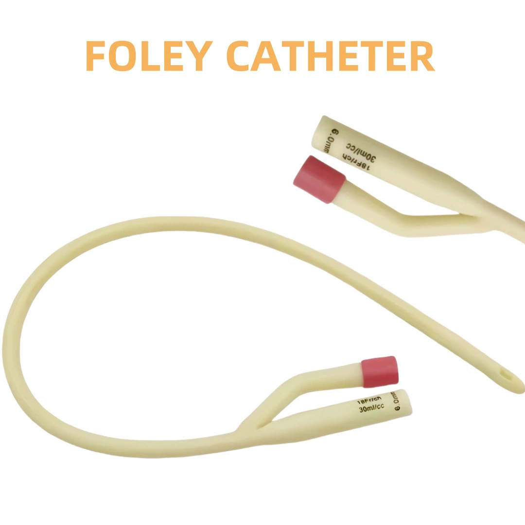 Английская упаковка одноразовый двухпросветный трехпросветный латексный мочевой катетер Фолея мочевой катетер мочевой мешок экспорт экспорт