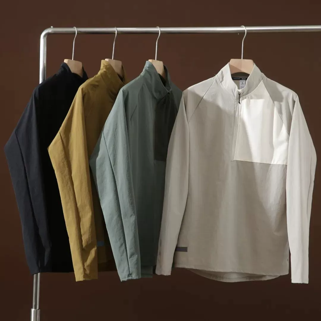 Городские наружные функции! Новая весна 2025 года мужская дышащая быстрая сухая полузастежка-молния эластичная спортивная футболка с длинными рукавами