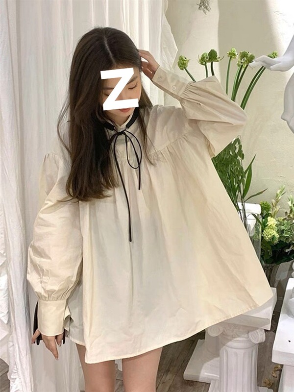 小个子衬衫娃娃连衣裙子女春秋新款法式温柔小众减龄短裙超仙内搭|undefined