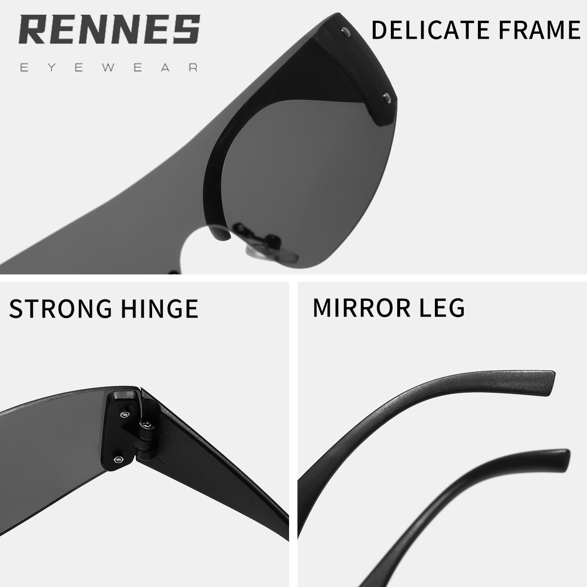 Moda infantil de una sola pieza gafas de Marco grande gafas de sol de hip hop guapo para niños gafas de sol de calle personalizadas para niñas moda