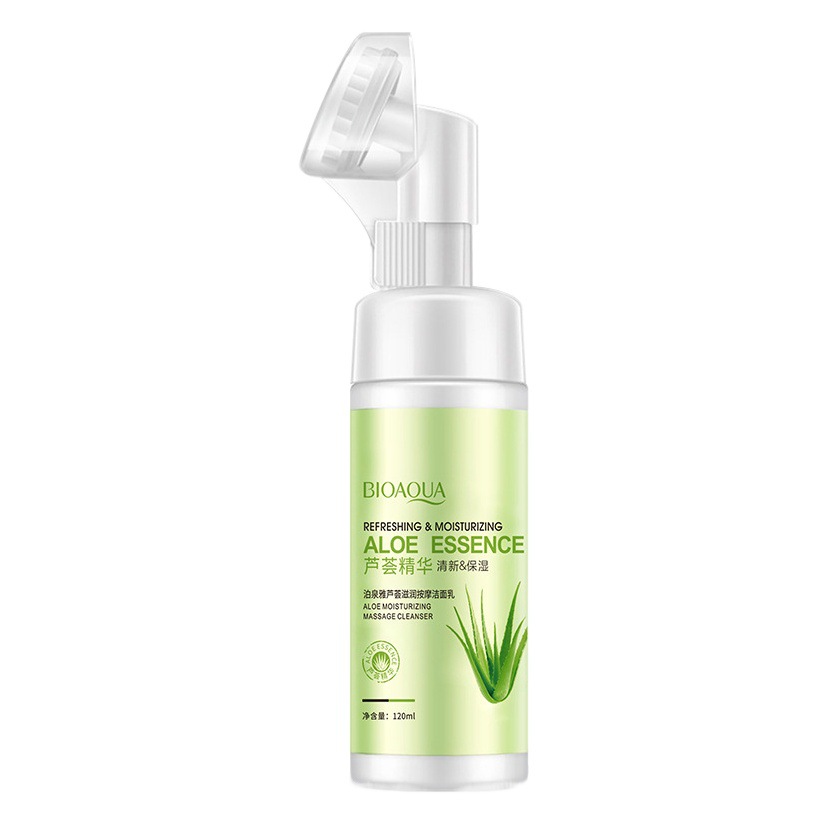 Boquanya aloe masaje hidratante limpiador facial espuma densa limpieza profunda refrescante hidratante limpiador facial al por mayor