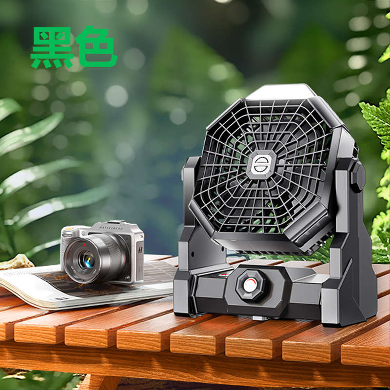 Luz de ventilador de camping al aire libre transfronterizo batería de larga duración con luz ventilador de camping escritorio de dormitorio ventilador de carga USB