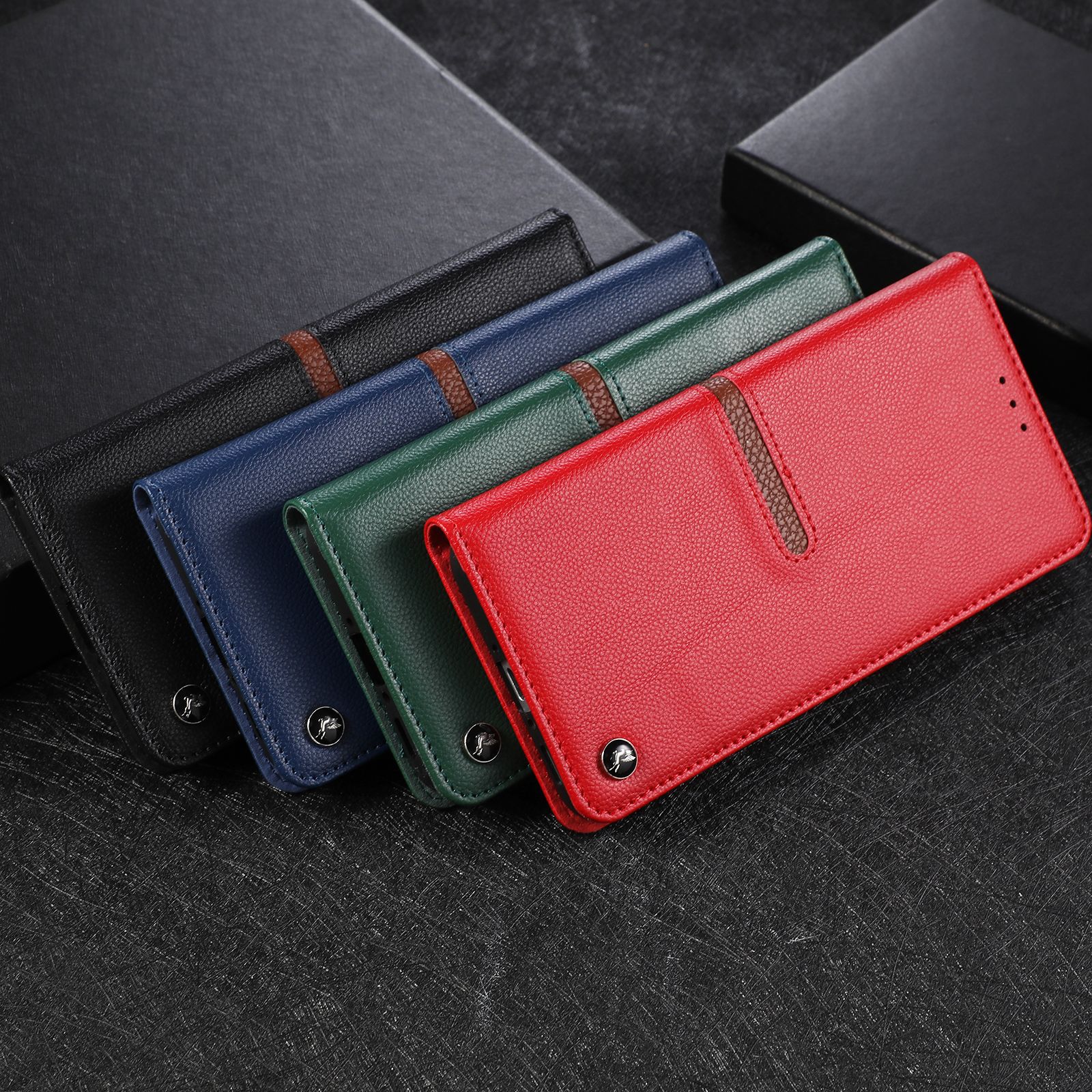 Suitable for Business Magnetic Iphone17Pro Max Flip Cover Suction Leather Case Iphone16 Mobile Phone Leather Case Card