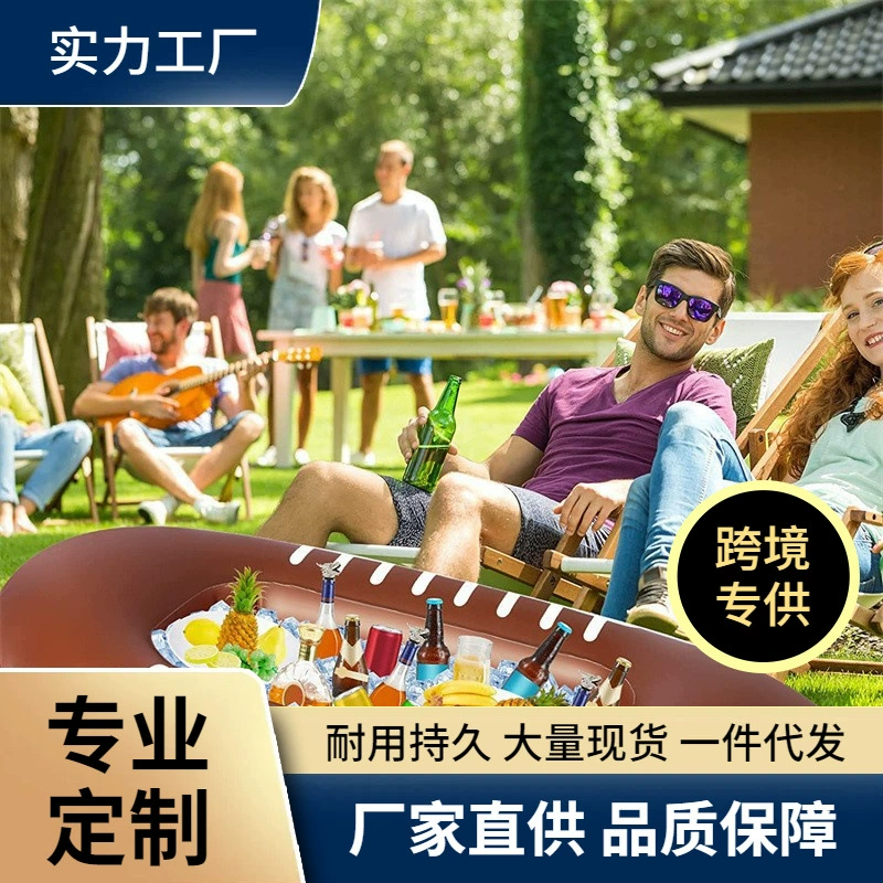 Трансграничный Новый ПВХ надувной ледяной бар для регби на открытом воздухе портативный поднос для еды и напитков квадратный зажим для льда