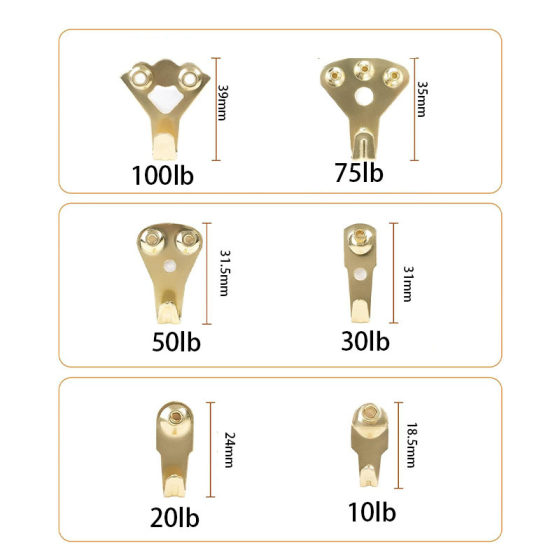 Manufacturer Cross-border 60pcs German Photo Frame Hook 26 Sets Combination Set Box Photo Frame Hanging Accessories with Accessories