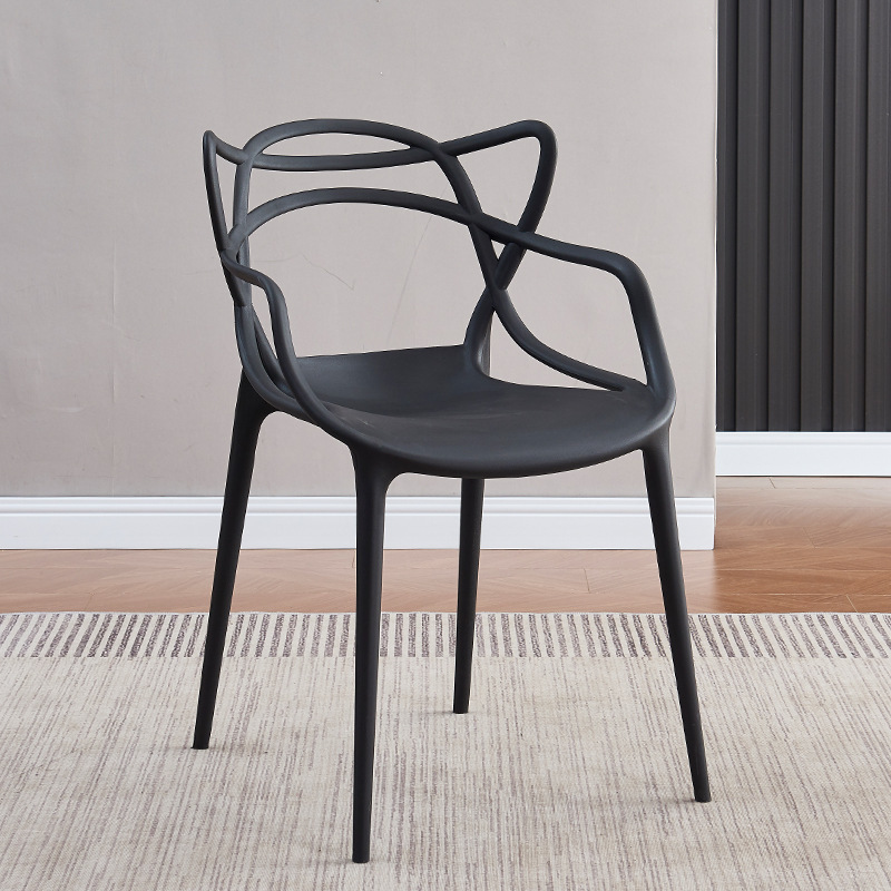 Silla de comedor nórdica red silla de maquillaje silla de plástico moderna silla simple silla de gato plástico casero taburetes apilables