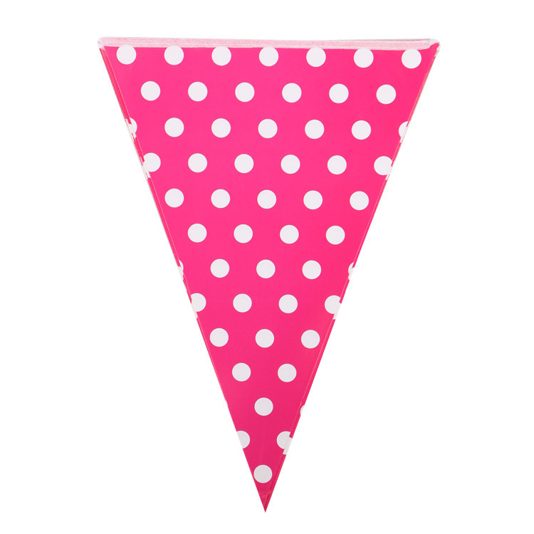 Pequeño punto triángulo de papel bandera bebé cumpleaños decoración de fondo bandera colgante Bandera de cumpleaños bandera en stock al por mayor