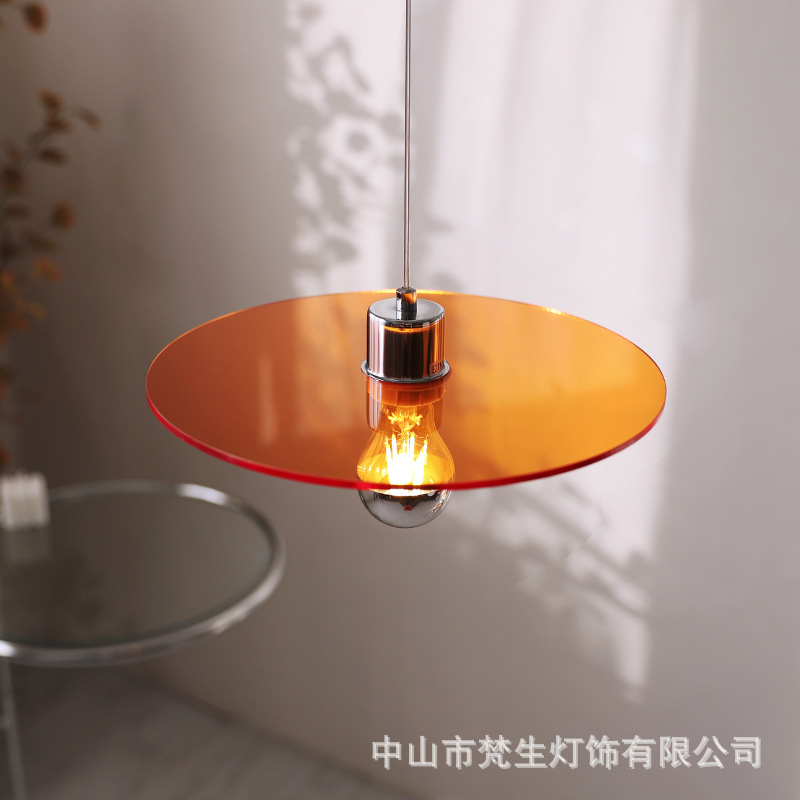 Italian Space Age UFO Sunset Flying Saucer Rainbow Influencer Restaurant Chandelier Nordic Bedside Bar Atmosphere Lighting