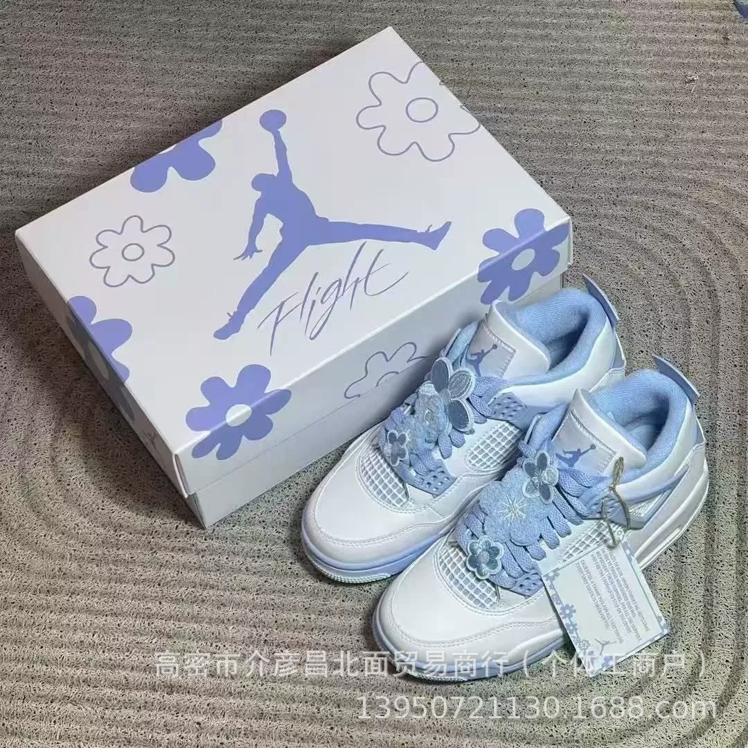 Кроссовки Putian AJ4 оригинальные мужские и женские баскетбольные кроссовки черный кот страх белый цемент скейтборд кроссовки Дианму университет синий серый