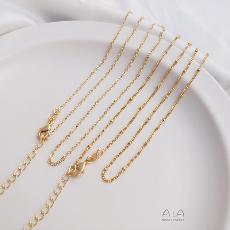 13g Weight Chain Jewelry Making Type 45+5cm Jewelry Making Size 14K Gold Plated Plating Material DIY Jewelry Accessories Classification 1 Piece Quantity Copper Material Solid Color Pattern Polished Finish Simple Style Style 1 Piece 45+5cm Copper 14K Gold Plated Solid Color Polished Chain 13