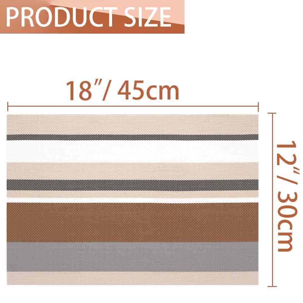 Estilo nórdico a rayas de PVC placemat Teslin estera de mesa posavasos estera de la placa lavable aislamiento térmico antideslizante estera al por mayor