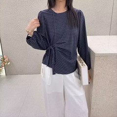 法式圆领条纹衬衫女2025早秋新款宽松设计感气质显瘦百搭长袖上衣