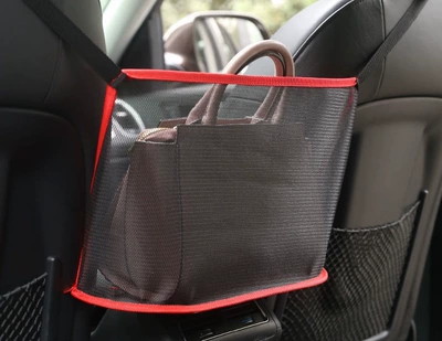 Manufacturer's Supply Car Seat Middle Storage Mesh Pocket Storage Box Car Interior Supplies Storage Bag Seat Back Hanging Bag (Car storage bag/box) - classic-red-no-pockets