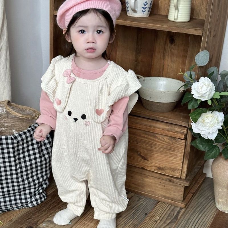 女宝宝超萌连体衣套装秋装新款韩版婴儿可爱兔子爬服打底衫两件套|undefined