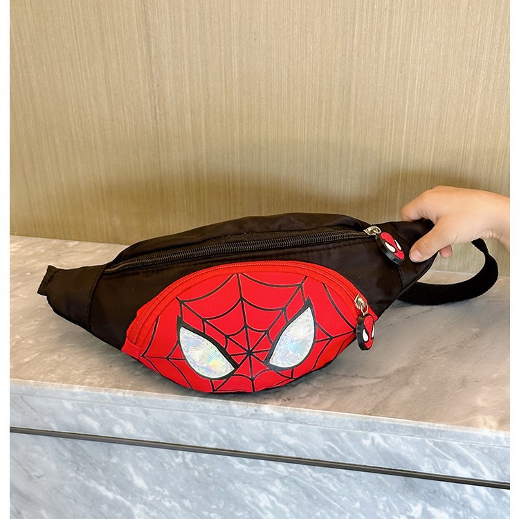 New Trendy Boys' Chest Bag Children's Spider Canvas Chest Bag Waist Bag Travel Small Backpack Personalized Fashion Children's Bag for Boys