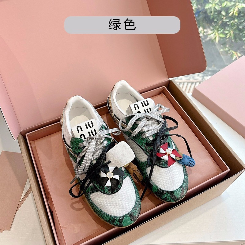 戸棚級 ~ トップ商品のiu家徳訓靴女蛇紋混色真皮2025新型ファッションカップル運動レジャー靴|undefined