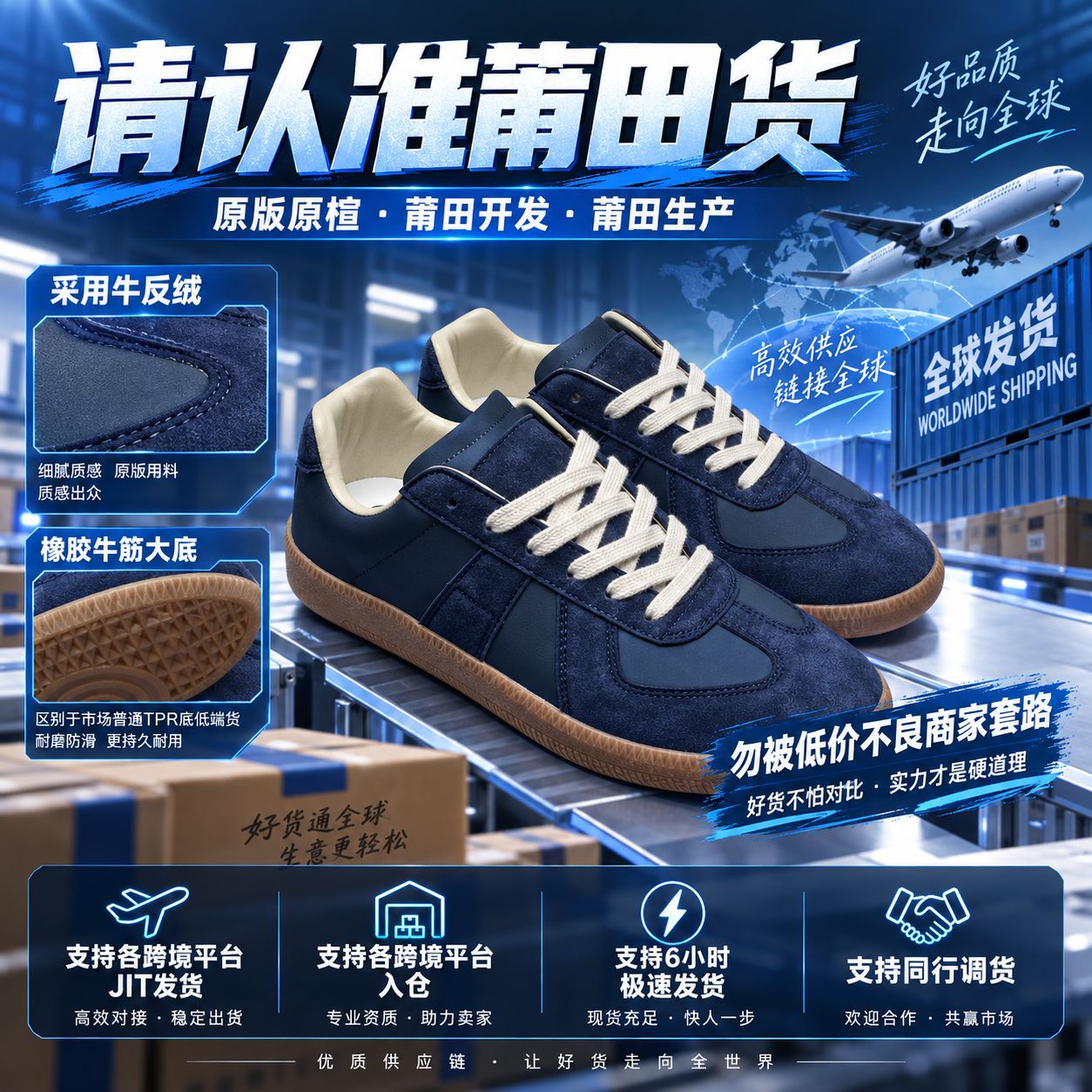 Cross-Border Tk Xiyin Dunhuang Temu Popular German Training Shoes Men's White Sneakers Retro Sports Couple Shoes Putian Shoe Factory