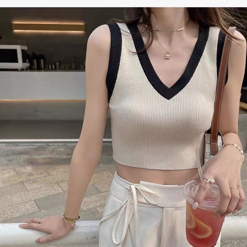 Summer knitted bra top sleevless
