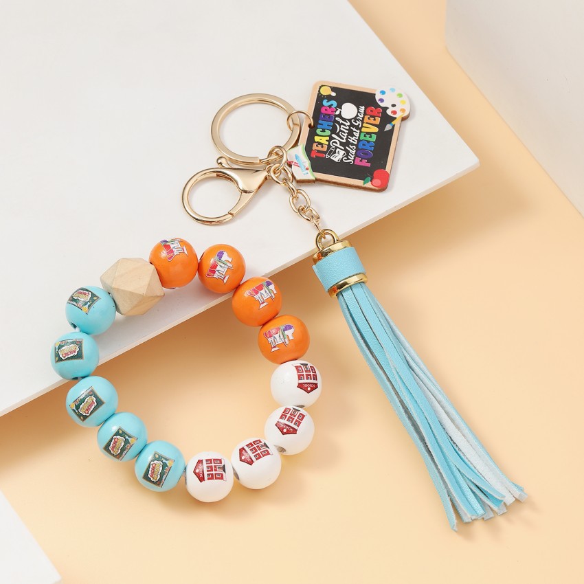 35g Weight Keychain Classification 1 Piece Quantity School, Graduation Occasion Acrylic, Wood Material Teachers' Day Festival Book, Letter, Tassel Pattern Unisex Gender Beaded Design Modern Style Style Modern Style Book Letter Tassel Arylic Wood Beaded Teachers' Day Unisex Keychain 11