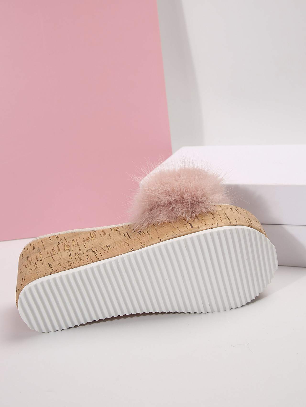 Woolly Lined Platform Slippers For Women With Wedge Heel_voghion.com