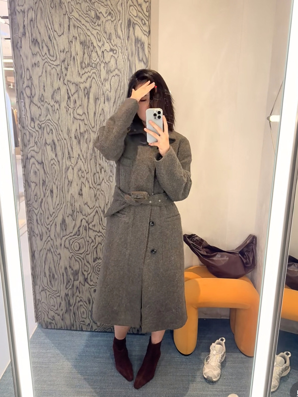 羊驼毛呢大衣lem家aire秋冬FW2025廓形韩系女绵羊毛长款系带外套|undefined