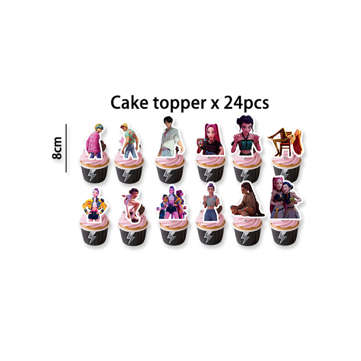 Inventario de caza de demonios rosa grupo de mujeres cubiertos set de cumpleaños tazas de papel bandejas de papel toallas de mesa artículos decorativos