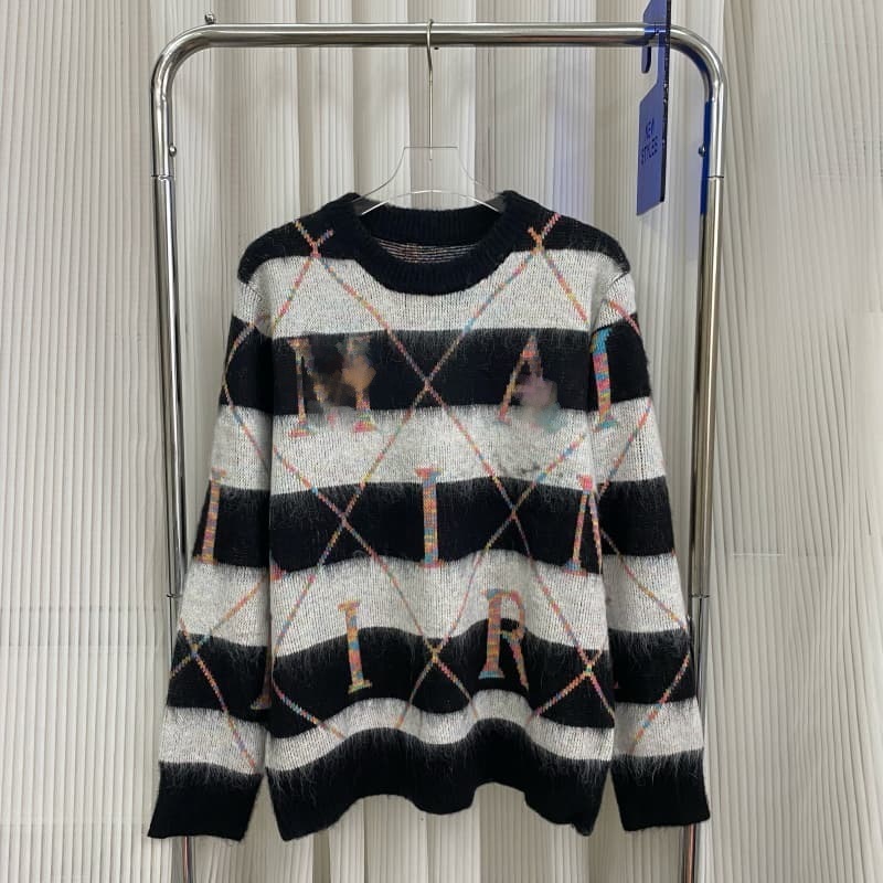 【25冬季爆款毛衣】amiri新品毛衣潮牌前后logo提花AMIRI字母男女|undefined