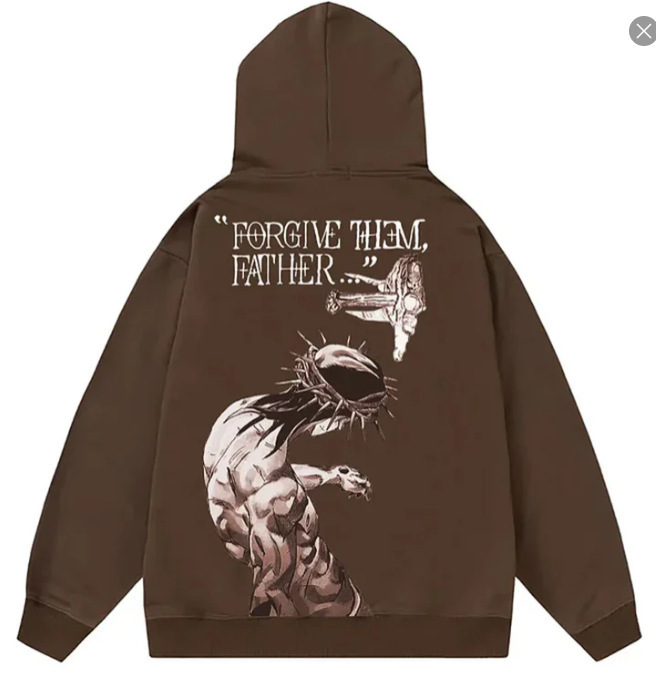 Men's Forgive Them Father Bible Verses Print Hoodie Fall