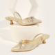 2024 New product: One line sole sandals, women's pointed back hollow toe sandals, rhinestone butterfly
