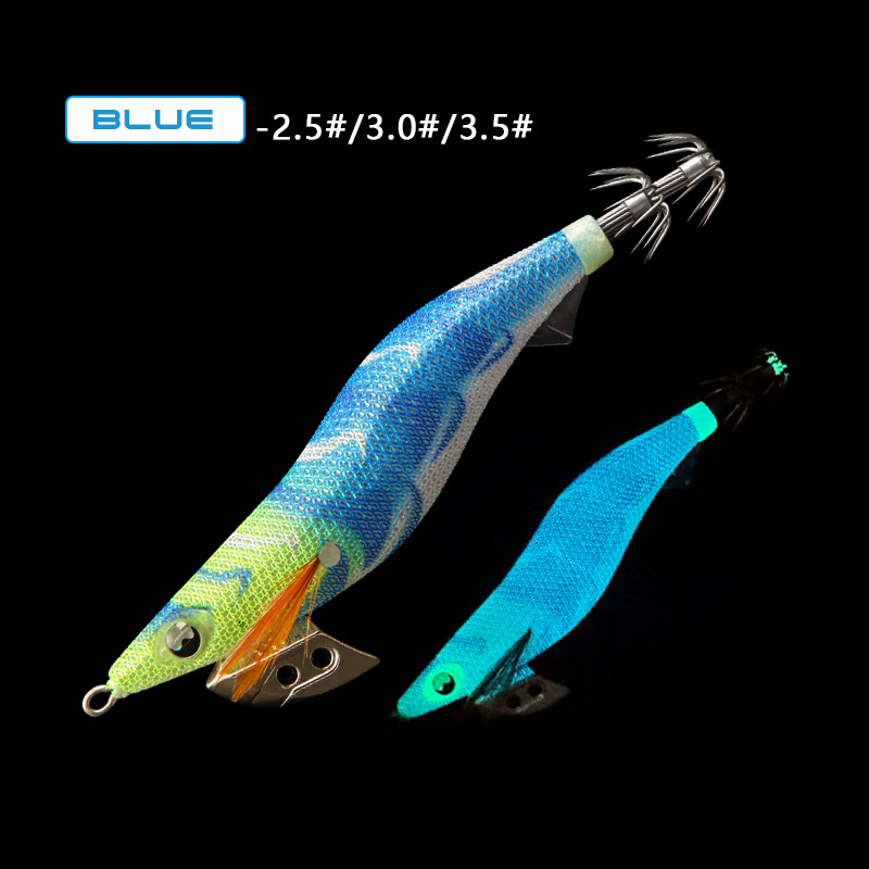 LETOYO Luya neón SERIE DE MADERA Camarón calamar gancho calamar plantilla 2,5/3,0/3,5 #