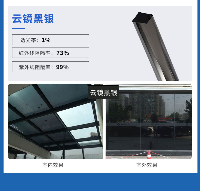 建筑隔热膜防爆太阳膜家用玻璃贴纸膜单向透视遮光窗户隔热防爆膜详情12