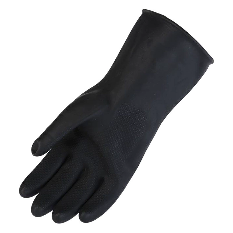 Кислотостойкие и щелочные перчатки промышленного класса Черные резиновые перчатки Утолщенные антихимические противообрастающие Антикоррозийные перчатки по охране труда