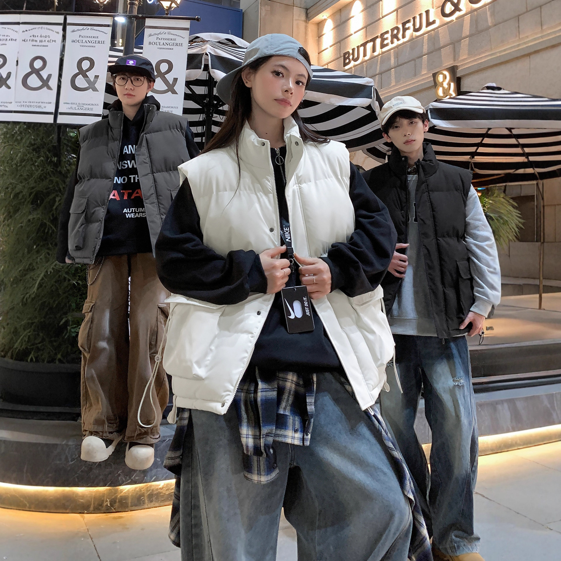 美式简约工装棉马甲男女款冬季加厚保暖宽松cleanfit立领无袖外套