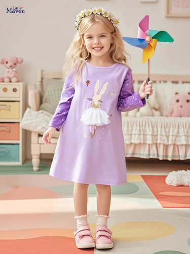 Little Maven Western-style Children's Dress Autumn Long-sleeved 100% Cotton Girls' Dress