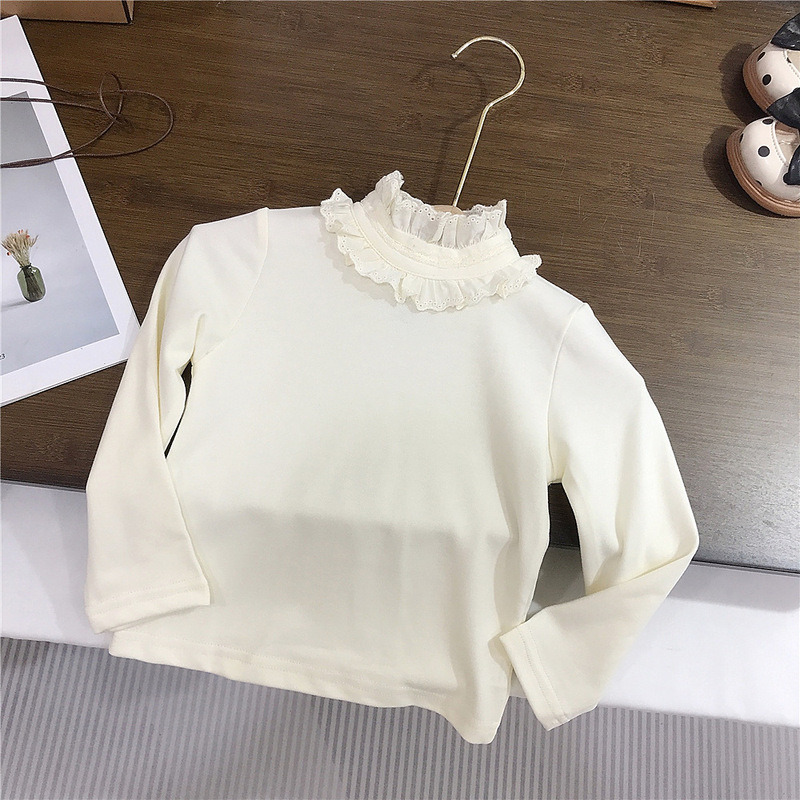 森系女童秋季韩版小香风新款粉色蕾丝拼接连帽卫衣花边阔腿裤套装|undefined
